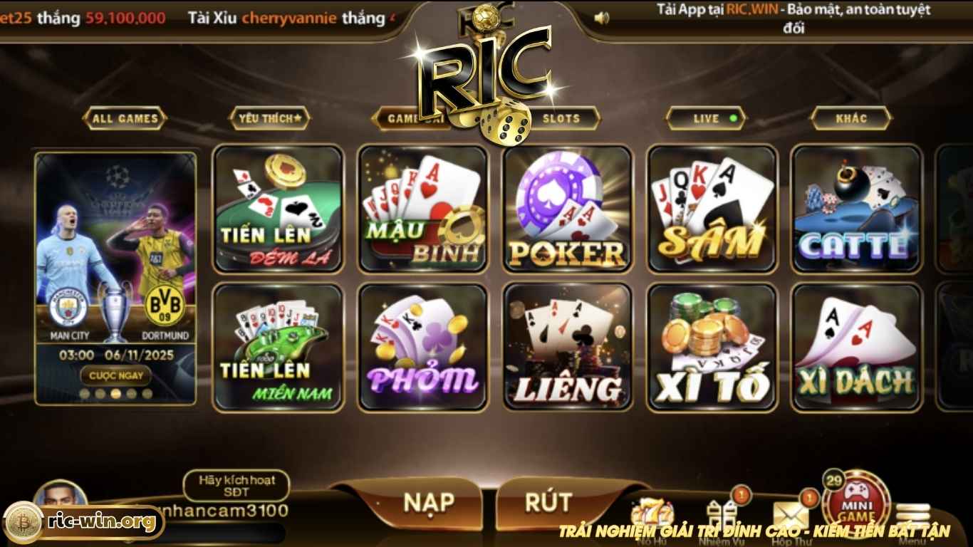 Điểm qua các trò chơi đặc sắc tại sảnh game bài Ricwin Điểm qua các trò chơi đặc sắc tại sảnh game bài Ricwin